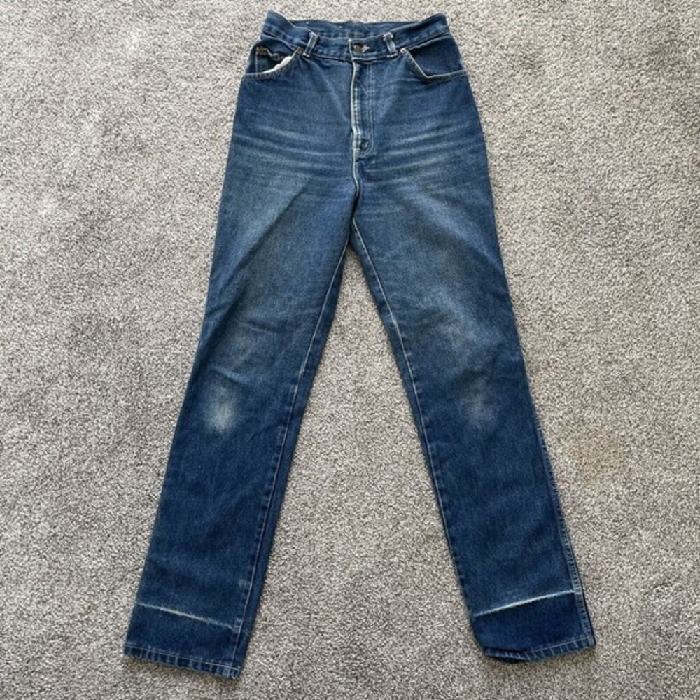 Vintage Chic mom jeans Womens Size 8/9 Dark wash high rise Slim Straight Leg